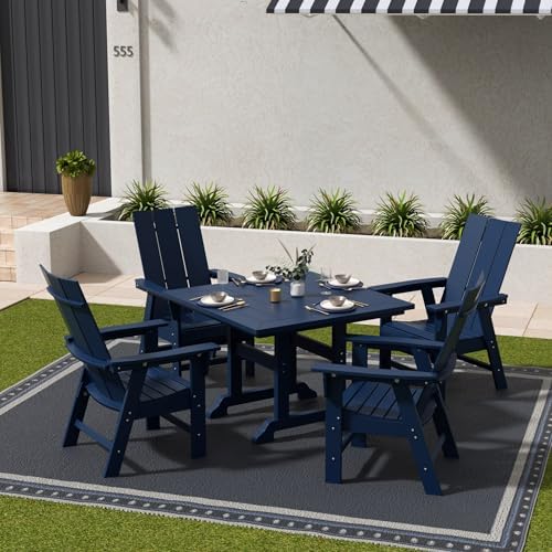 WestinTrends Ashore Outdoor Patio HDPE Plastic Modern Adirondack Dining Chair...