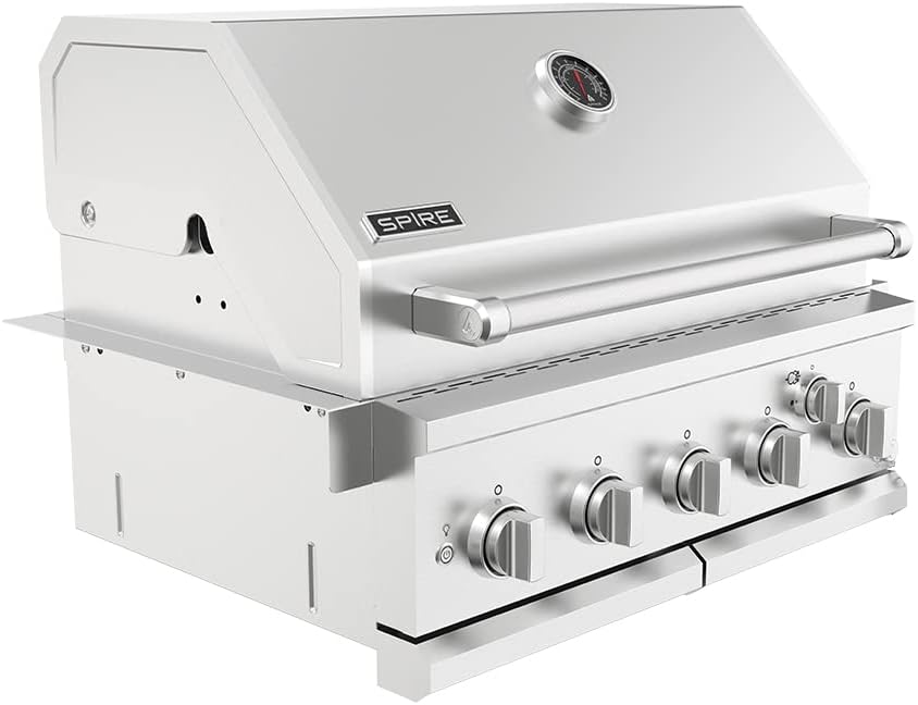 SPIRE 30" Built-In 5 Burner Dual Fuel Grill, All 304 Stainless Steel Body