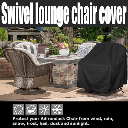 Outdoor Swivel Chair Cover, 29 x 31 x 38.5 in, Patio Furniture Cover