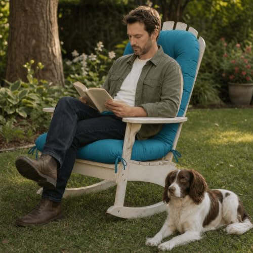 Rocking Chair Cushion, Outdoor Thick Adirondack Chair Cushions, High Back Sea...