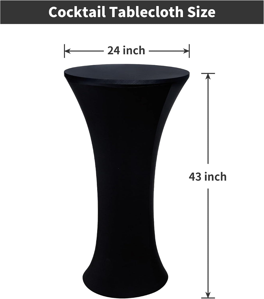 Wolkemer 4PCS 24x43 Inch Fitted Cocktail Tablecloth, Cocktail Table Cover