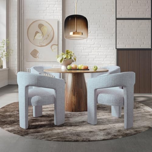 Jofran Gwen Jacquard Upholstered Accent Chair, Modern Luxury Plush Sculptural...
