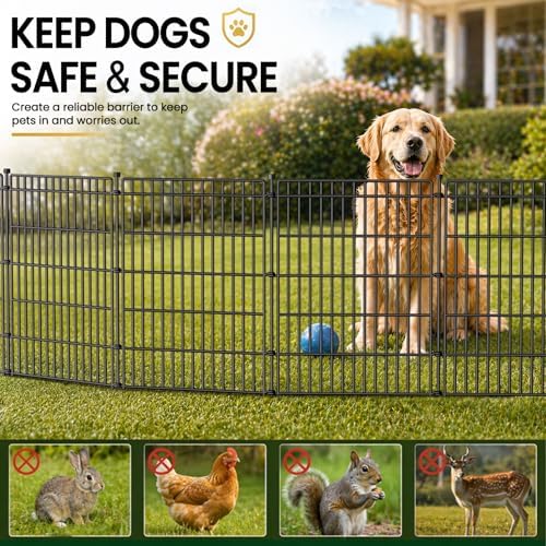 No Dig Garden Fence, Dog Fencing Outdoor for Yard, 10 Panels
