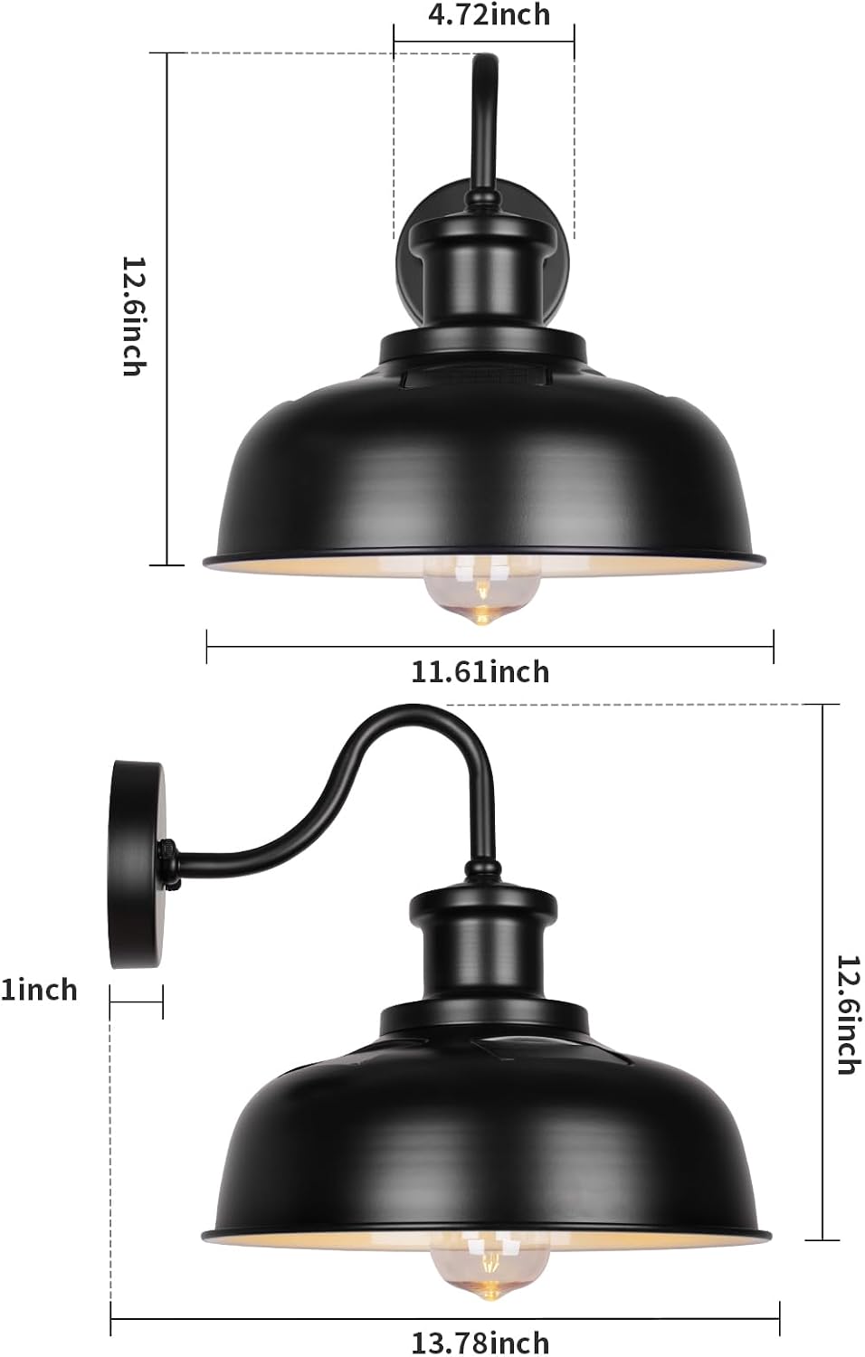Solar Barn Light for Outside, Dusk to Dawn Outdoor Wall Lights Solar Powered,...