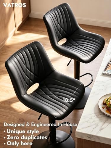 Swivel Bar Stools Set of 2, Height Adjustable Counter Height Bar Stools with ...