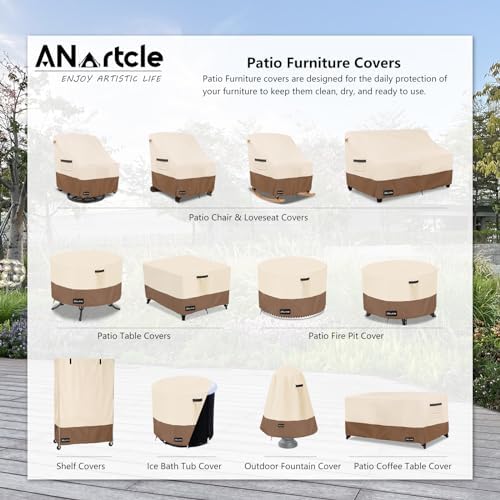ANartcle 3 Pieces Patio Bistro Sets Cover,600D Waterproof Heavy Duty Patio Fu...