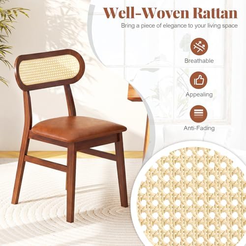 GOFLAME Wooden Dining Chairs Set of 4, Mid-Century Modern Kitchen Chairs with...