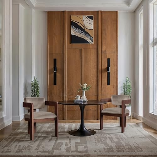 Meridian Furniture Sacha Velvet/Rubberwood Dining Chair, Taupe, Set of 2