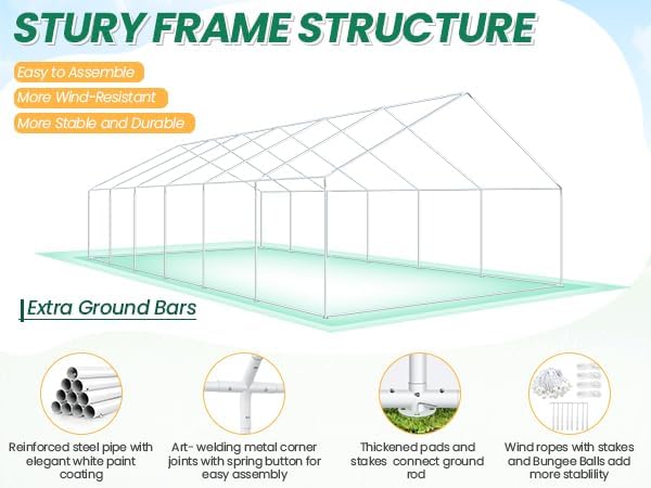 COBIZI 20x40 Party Tent Heavy Duty, Large Outdoor Event Shelter Tents for Par...
