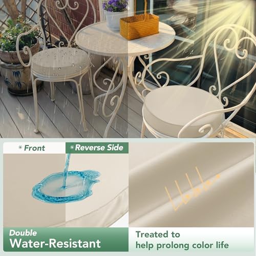 Summsun Outdoor Bistro Chair Cushions Set of 2, 15" D x 3" H Round ...