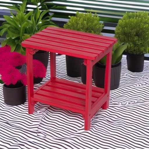 Shine Company Providence Rectangular Solid Wood Side Table, Outdoor Adirondac...