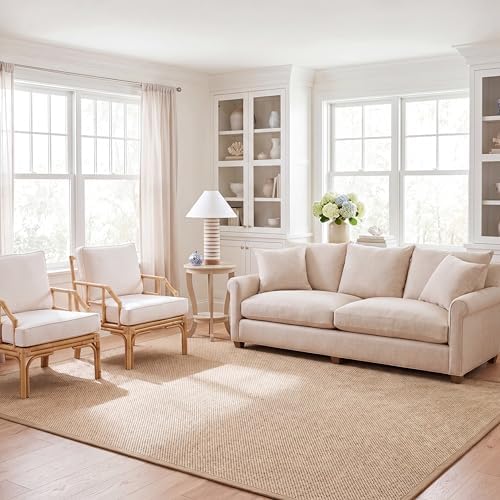SAFAVIEH Area Rug 6x9 - Natural Fiber Collection - Maize & Linen Color, S...