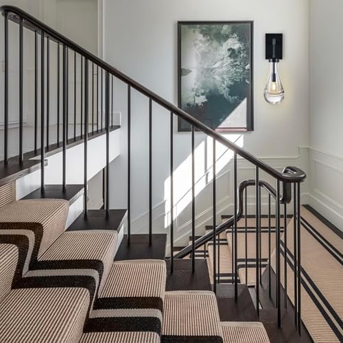 Wall Sconces Set of Two, Black Dimmable Raindrop Wall Lighting, Modern Bathro...