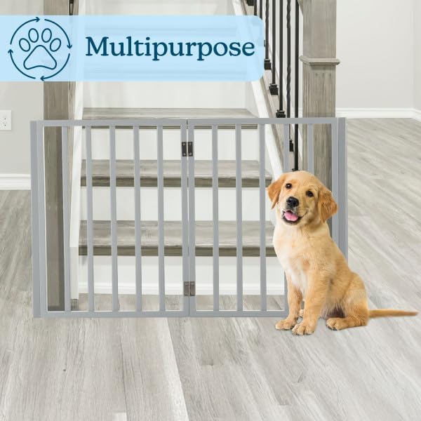 Pet Gate - 4-Panel Indoor Foldable Dog Fence for Stairs, Hallways, or Doorway...