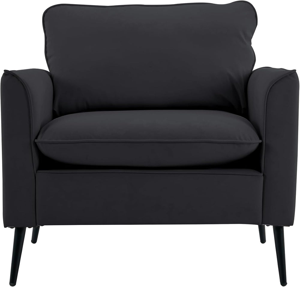 YISHENG Mid-Century Modern Living Room Accent Chairs Set of 2 - Oversized Fau...