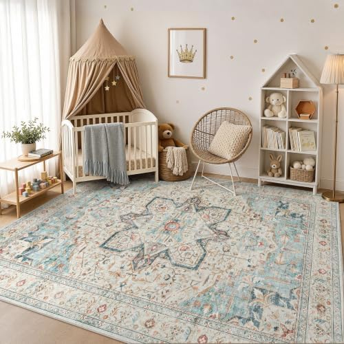 Tortania Area Rug 8x10 Living Room Rug Washable Soft Multi
