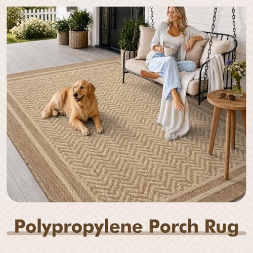 MontVoo-Outdoor Rug-Patio Rug 5x7 Polypropylene Indoor Outdoor Rugs Outdoor C...