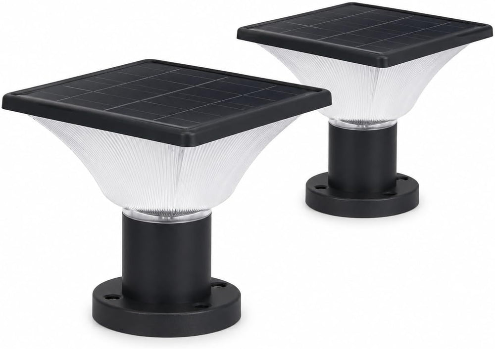 Solar Post Cap Lights Outdoor,Dusk to Dawn Auto On/Off Solar Powered Post Lig...