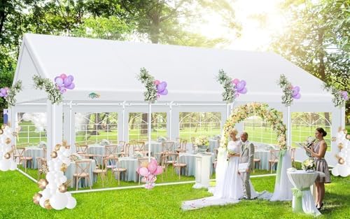 COBIZI 20x30 Heavy Duty Party Tent Outdoor Waterproof Canopy with 12 Church W...