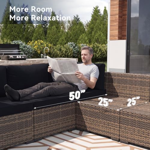 LazySunsets 8 Piece Outdoor Patio Furniture Set with 44'' Fire Pit Ta...