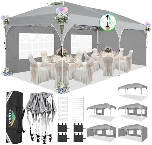 COBIZI 10x20 Pop Up Canopy: Canopy Tent with Patented Center-Lock Tech | Quic...