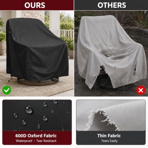 Outdoor Swivel Chair Cover, 29 x 31 x 38.5 in, Patio Furniture Cover