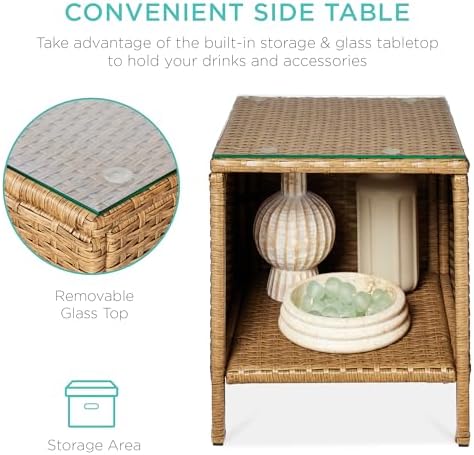 Best Choice Products 3-Piece Outdoor Wicker Conversation Bistro Set, Space Sa...