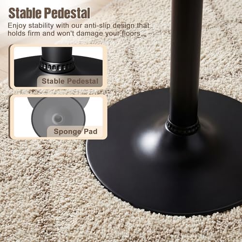 Furmax Bistro Pub Table Round Bar Height Cocktail Table for Home Bar, Round B...