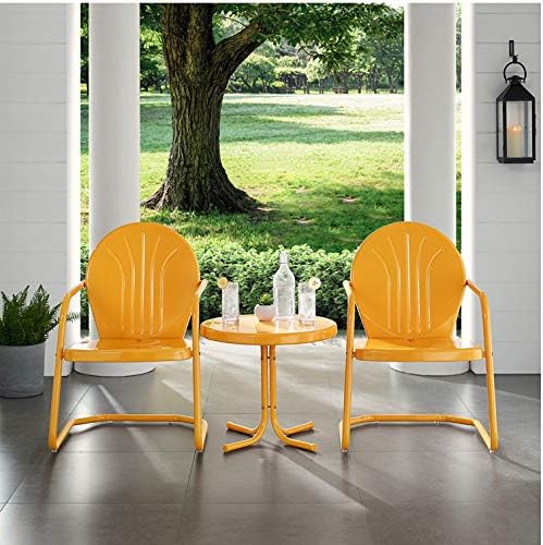 Crosley Furniture Griffith Retro Metal 3-Piece Chair & Side Table Set