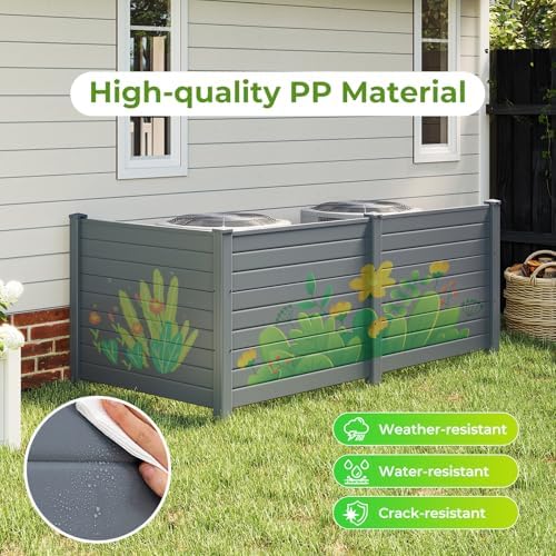 GIANTEX 36''H x 48''W Air Conditioner Fence Privacy Screen 3 ...