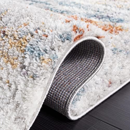 SAFAVIEH Berber Shag Collection Area Rug - 6'7" x 9', Blue Rust ...