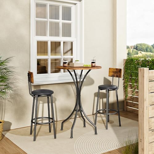 CHOEZON Bar Table, Round High Top Table, Home Counter Height Table, for Kitch...
