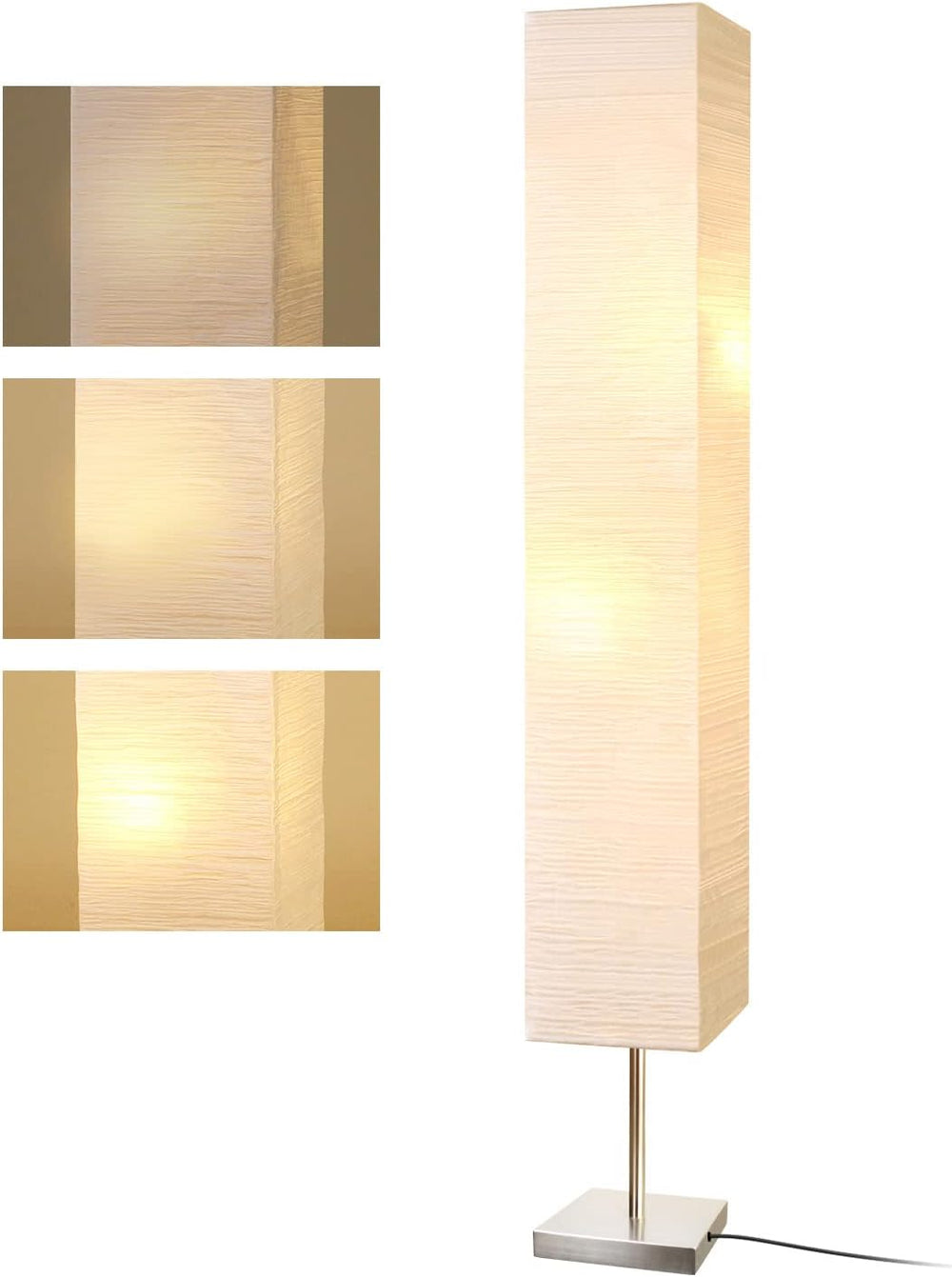 Modern Floor Lamp,Paper Tall Standing Lamp with Shade, Off White