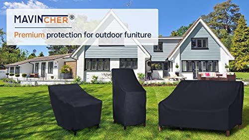Stackable Patio Chair Covers, High Back Outdoor Chair Covers, 600D Heavy Duty...