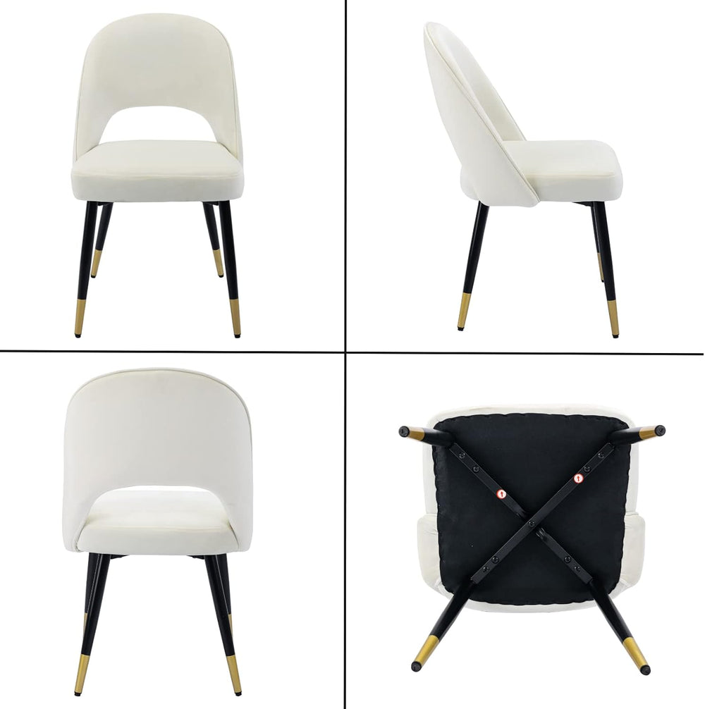 HEAH-YO Velvet Dining Chairs Set of 6, Armless Kitchen Chairs with Metal Legs...