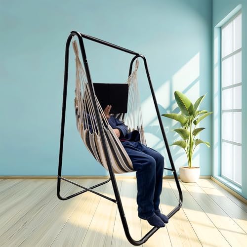 Hammock Chair with Stand,Hammock Chair Stand with Hanging Swing Chair Include...