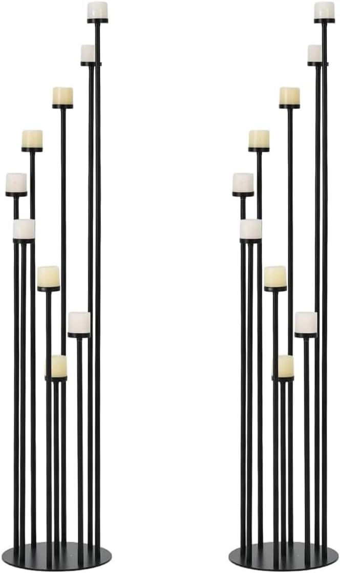 Black Floor Candelabra Centerpiece,Metal Candle Holders for Halloween Decor