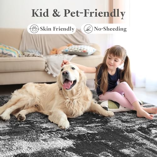 Area Rugs 8x10, Modern Abstract Machine Washable Rugs for Living Room Thin Ca...