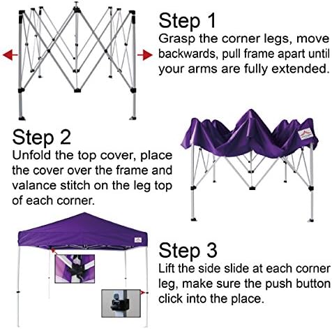10'x10' Pop Up Canopy Tent Commercial Instant Shelter, with 4 Removab...