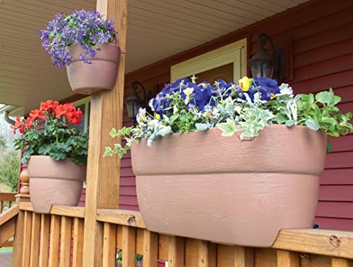 Bloomers Rail Picker Self-Watering Railing Planter Grow Box – 24" Weathe...