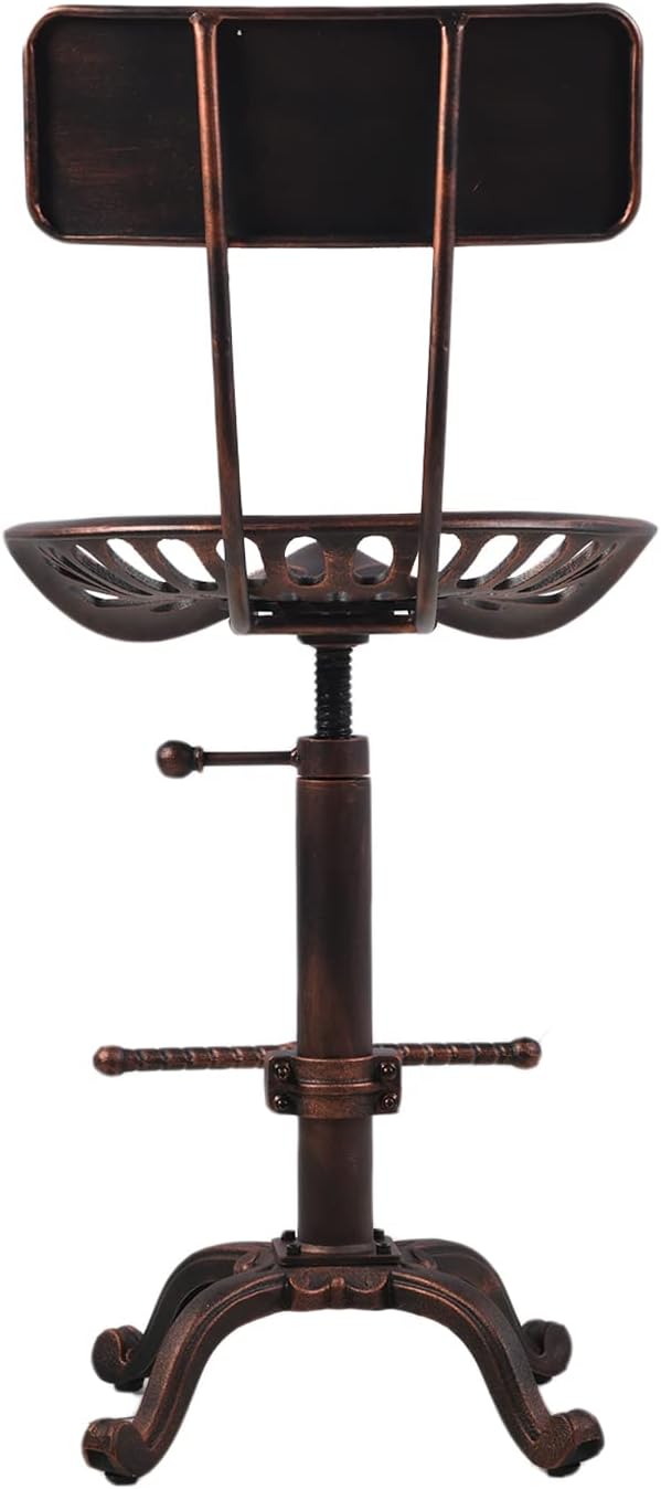 Industrial Design Metal Adjustable Height Backrest Chair Vintage Tractor Sadd...