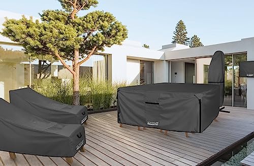 ULTCOVER Waterproof Patio Furniture Cover 126L x 74W in, Black