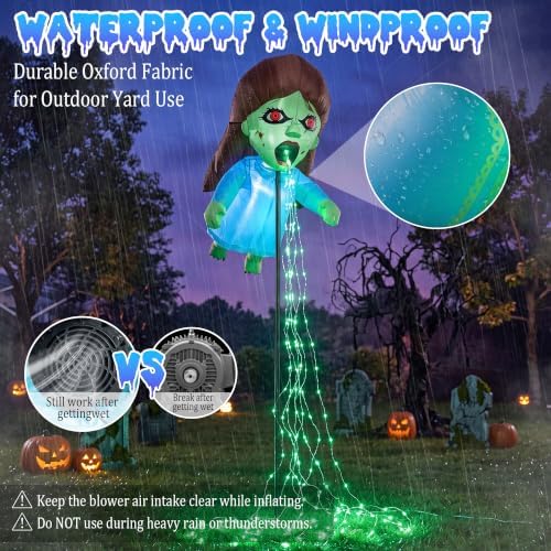 Giant Blue 12.8 FT Halloween Inflatables Floating Ghost Doll Yard Decor