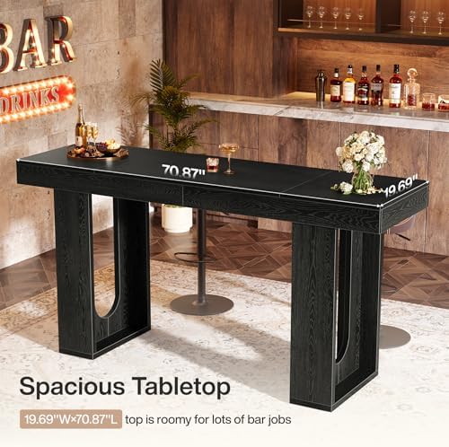 Tribesigns 70.9-Inch Extra Long Bar Table, Modern Counter Height Pub Table, R...