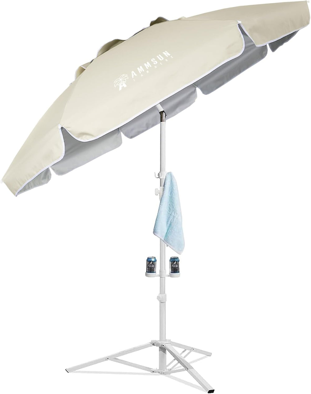AMMSUN Shade Umbrella, Premium Portable Umbrella with Stand, 6.5ft Lightweigh...