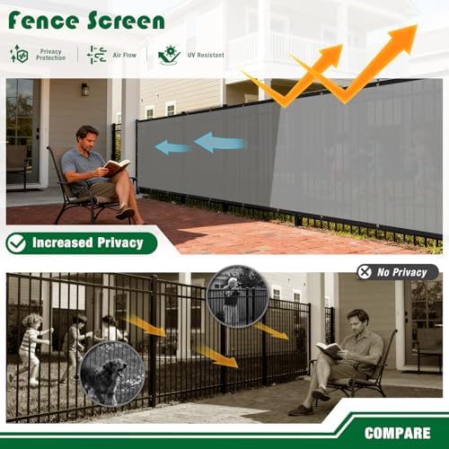 Privacy Fence Screen 6'x40' Outdoor Mesh Fencing Panels Temporary Fen...