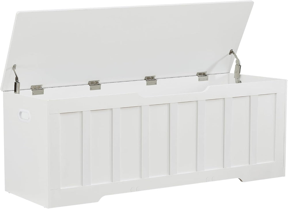 VANKILEY 51.2" Storage Chest Extra Large,Wooden Storage Bench,White