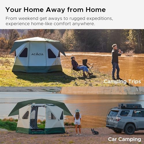 Space Acacia Lite Camping Tent, Pop Up Tents for Camping, Lightweight & D...