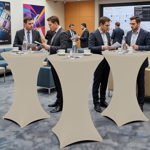 Moosfor Spandex Cocktail Table Covers 4 Pack, Elastic Fitted Stretch Table Cl...