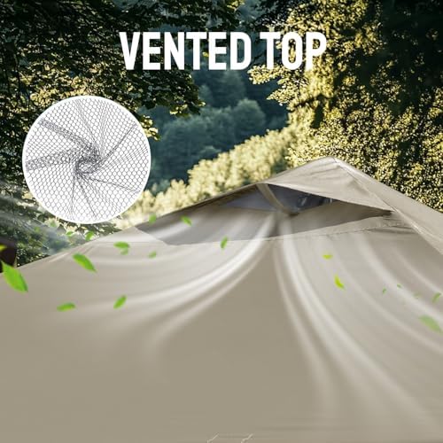 CROWN SHADES 10x10 Pop Up Canopy Tent, Outdoor Canopy, Khaki